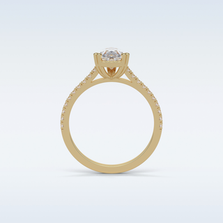 1.33 CT Pave Engagement Ring Featuring Pear Moissanite
