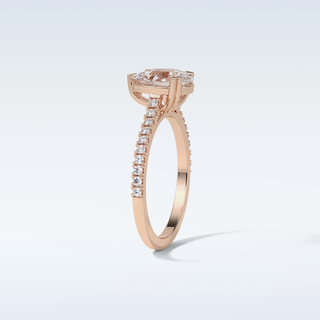 1.33 CT Pave Engagement Ring Featuring Pear Moissanite