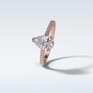 1.33 CT Pave Engagement Ring Featuring Pear Moissanite