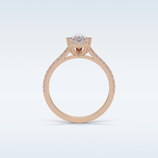 1.33 CT Pave Engagement Ring Featuring Pear Moissanite