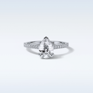 1.33 CT Pave Engagement Ring Featuring Pear Moissanite