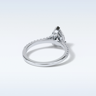 1.33 CT Pave Engagement Ring Featuring Pear Moissanite