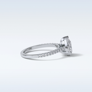 1.33 CT Pave Engagement Ring Featuring Pear Moissanite