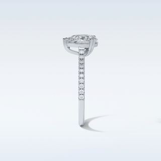 1.33 CT Pave Engagement Ring Featuring Pear Moissanite
