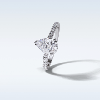 1.33 CT Pave Engagement Ring Featuring Pear Moissanite