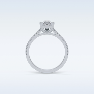 1.33 CT Pave Engagement Ring Featuring Pear Moissanite