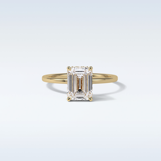 1.60 CT Hidden Halo Engagement Ring Featuring Emerald Moissanite