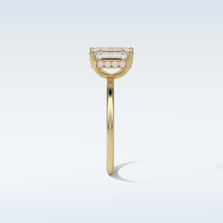 1.60 CT Hidden Halo Engagement Ring Featuring Emerald Moissanite