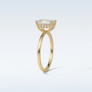 1.60 CT Hidden Halo Engagement Ring Featuring Emerald Moissanite