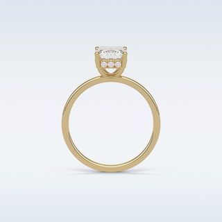 1.60 CT Hidden Halo Engagement Ring Featuring Emerald Moissanite