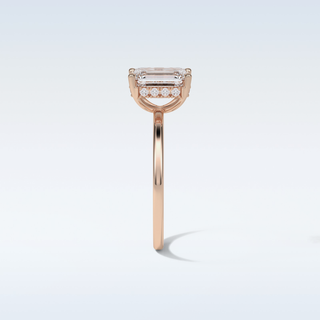 1.60 CT Hidden Halo Engagement Ring Featuring Emerald Moissanite