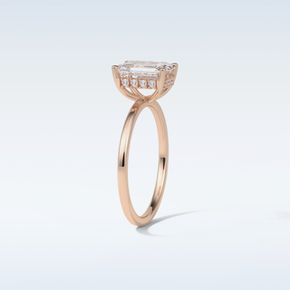 1.60 CT Hidden Halo Engagement Ring Featuring Emerald Moissanite