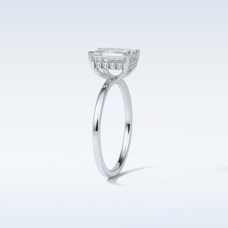 1.60 CT Hidden Halo Engagement Ring Featuring Emerald Moissanite