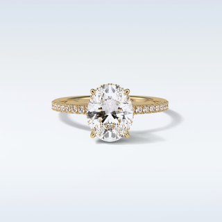 2.72 CT Pave Engagement Ring Featuring Oval Moissanite