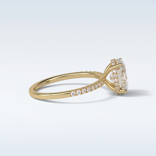 2.72 CT Pave Engagement Ring Featuring Oval Moissanite