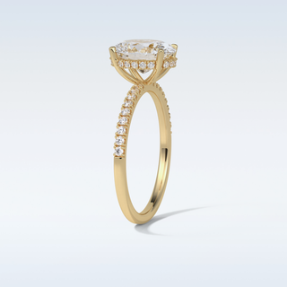 2.72 CT Pave Engagement Ring Featuring Oval Moissanite