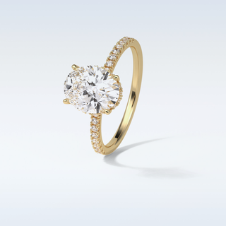 2.72 CT Pave Engagement Ring Featuring Oval Moissanite