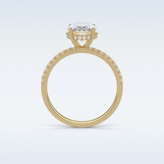 2.72 CT Pave Engagement Ring Featuring Oval Moissanite