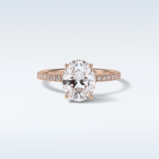 2.72 CT Pave Engagement Ring Featuring Oval Moissanite