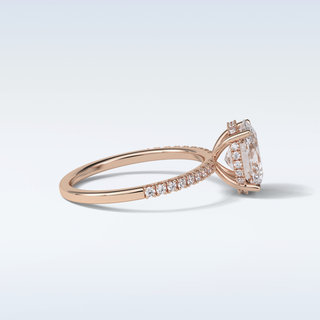 2.72 CT Pave Engagement Ring Featuring Oval Moissanite