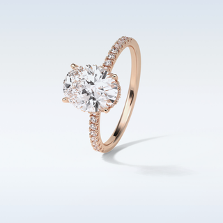 2.72 CT Pave Engagement Ring Featuring Oval Moissanite