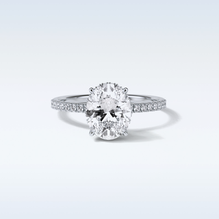 2.72 CT Pave Engagement Ring Featuring Oval Moissanite