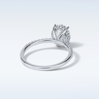2.72 CT Pave Engagement Ring Featuring Oval Moissanite