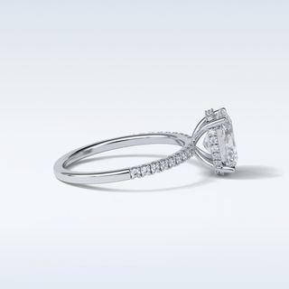 2.72 CT Pave Engagement Ring Featuring Oval Moissanite