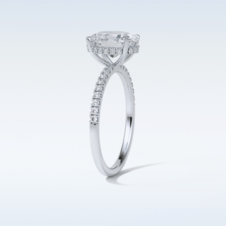 2.72 CT Pave Engagement Ring Featuring Oval Moissanite