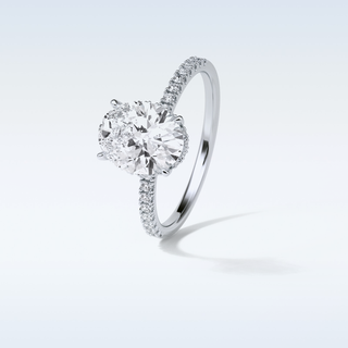 2.72 CT Pave Engagement Ring Featuring Oval Moissanite