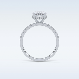 2.72 CT Pave Engagement Ring Featuring Oval Moissanite