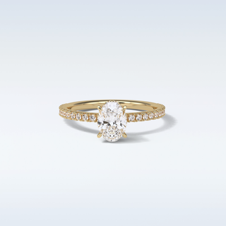 1.33 CT Pave Engagement Ring Featuring Oval Moissanite