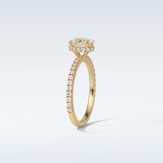 1.33 CT Pave Engagement Ring Featuring Oval Moissanite