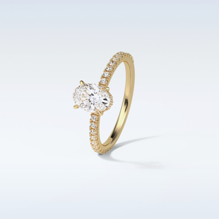 1.33 CT Pave Engagement Ring Featuring Oval Moissanite