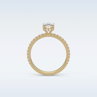 1.33 CT Pave Engagement Ring Featuring Oval Moissanite