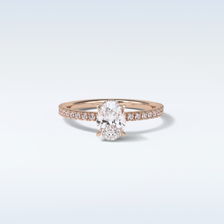 1.33 CT Pave Engagement Ring Featuring Oval Moissanite