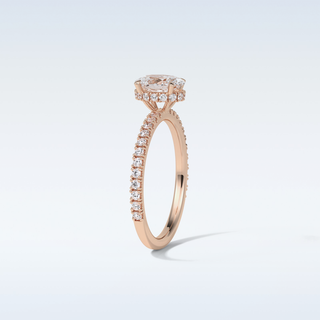 1.33 CT Pave Engagement Ring Featuring Oval Moissanite