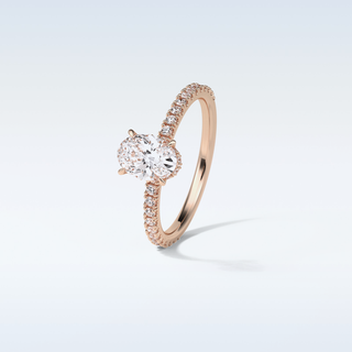 1.33 CT Pave Engagement Ring Featuring Oval Moissanite