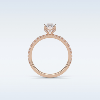 1.33 CT Pave Engagement Ring Featuring Oval Moissanite