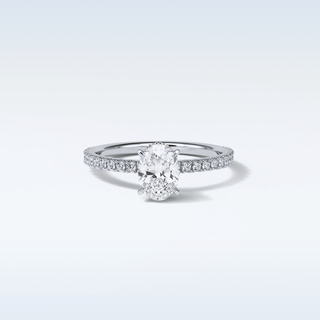 1.33 CT Pave Engagement Ring Featuring Oval Moissanite