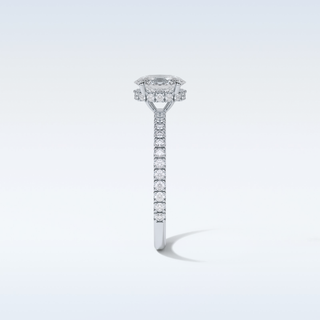 1.33 CT Pave Engagement Ring Featuring Oval Moissanite