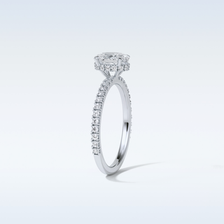 1.33 CT Pave Engagement Ring Featuring Oval Moissanite