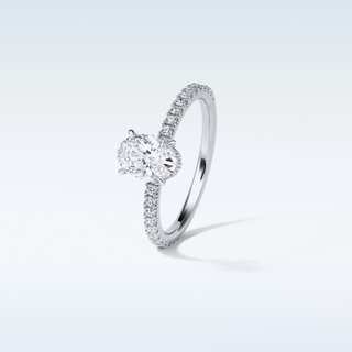 1.33 CT Pave Engagement Ring Featuring Oval Moissanite