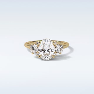 1.91 CT 3 Stone Engagement Ring Featuring Oval Moissanite
