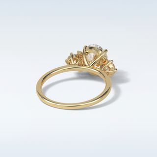 1.91 CT 3 Stone Engagement Ring Featuring Oval Moissanite