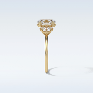 1.91 CT 3 Stone Engagement Ring Featuring Oval Moissanite