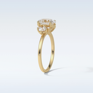 1.91 CT 3 Stone Engagement Ring Featuring Oval Moissanite