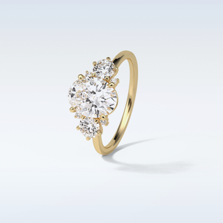 1.91 CT 3 Stone Engagement Ring Featuring Oval Moissanite