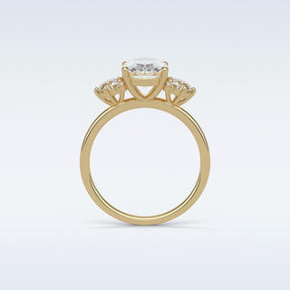 1.91 CT 3 Stone Engagement Ring Featuring Oval Moissanite