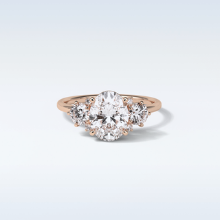 1.91 CT 3 Stone Engagement Ring Featuring Oval Moissanite